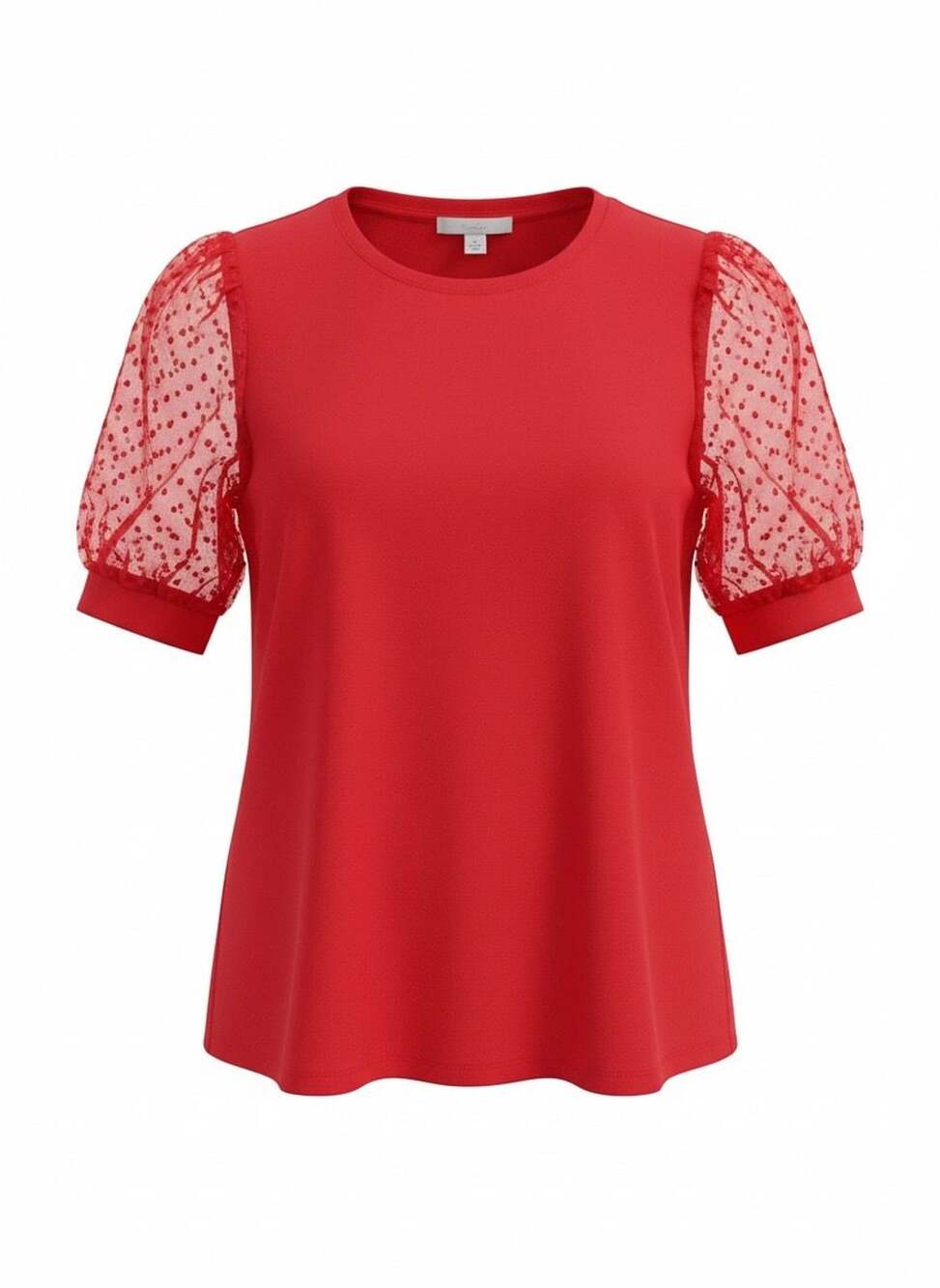 CeCe Puff Sleeve Top Red